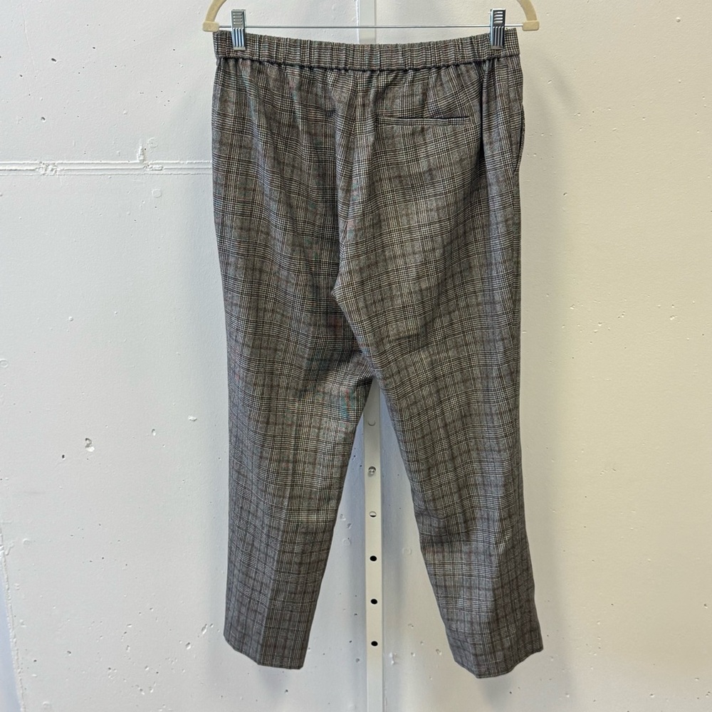 Theory Treeca Plaid Wool Straight Crop Pants‎ Career Casual Sz 8 - Picture 4 of 12